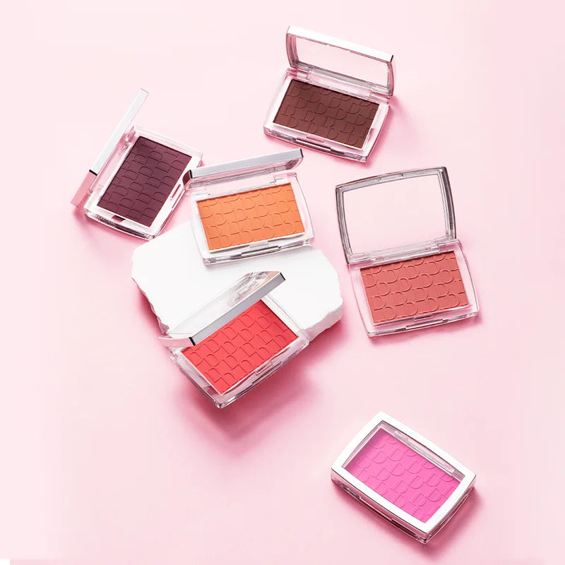 Matte Face Blusher Palette with 6 Colors - Natural Cheek Tint & Contouring Powder