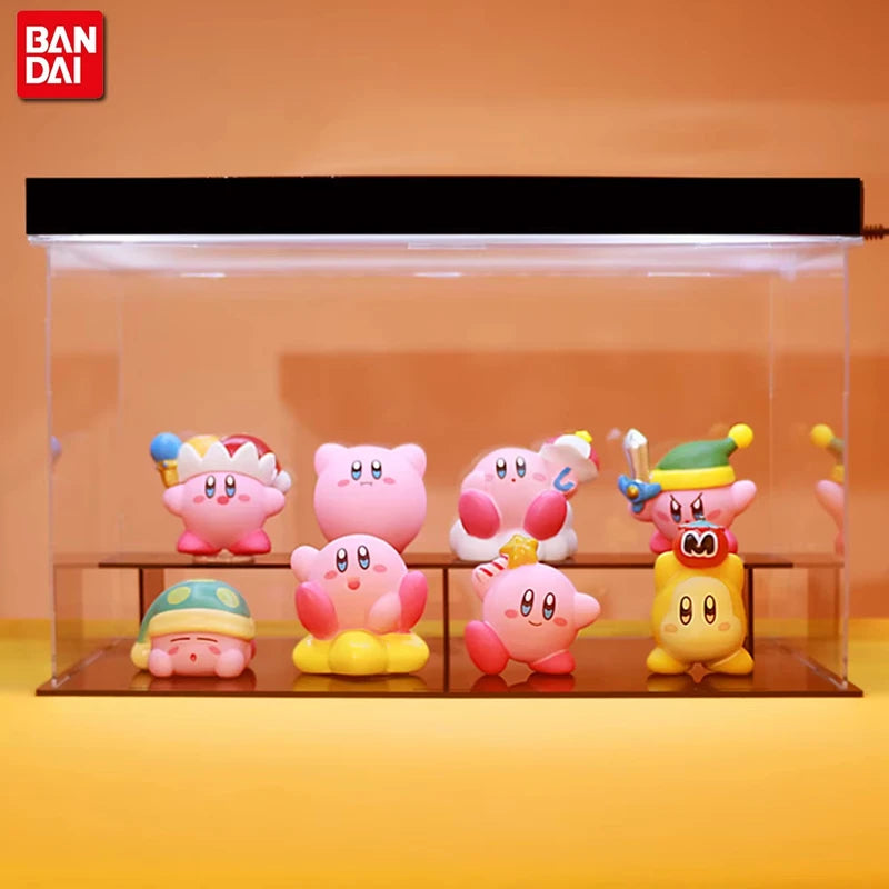 8-Piece Kirby Anime Action Figures Set, Cute Cartoon Pink Mini Collectible Toys for Kids