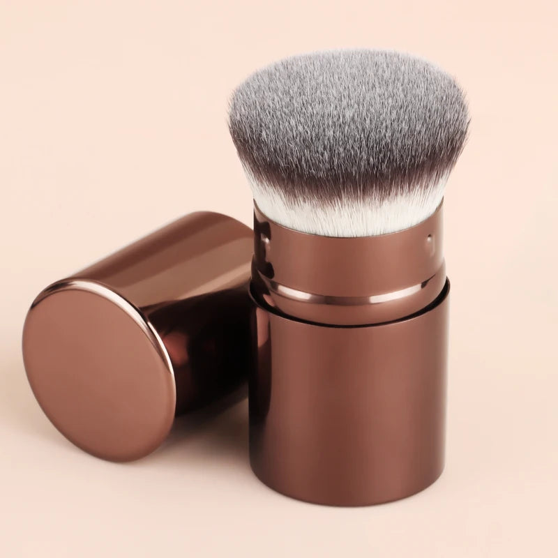 Retractable Blush & Foundation Makeup Brush - Soft Fluffy Kabuki Powder Contour Tool