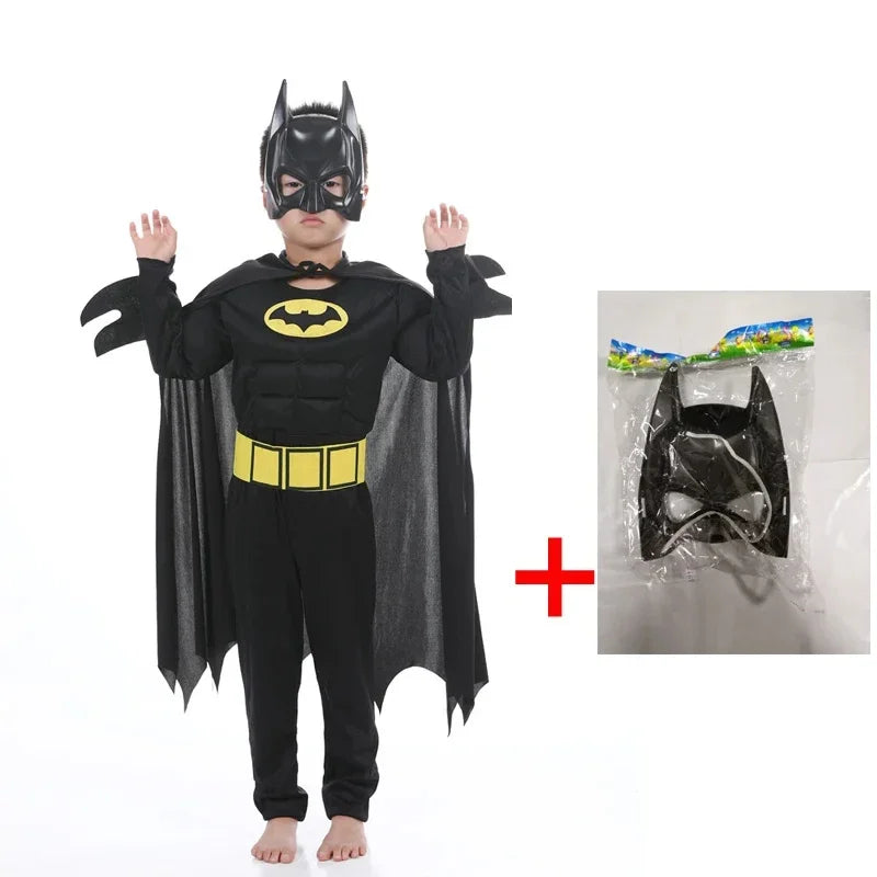 Kids Bat Cosplay Costume Halloween Children Boys Superhero Fancy Dress Up Outfit