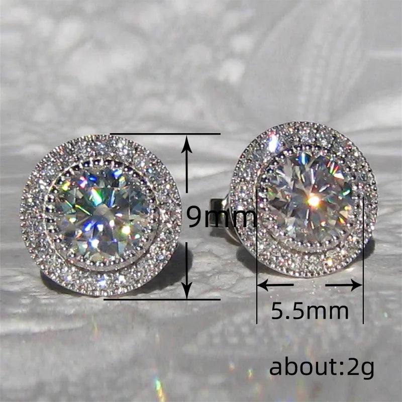 Small Round Stud Earrings for Women with Cubic Zirconia - Versatile Fashion Jewelry