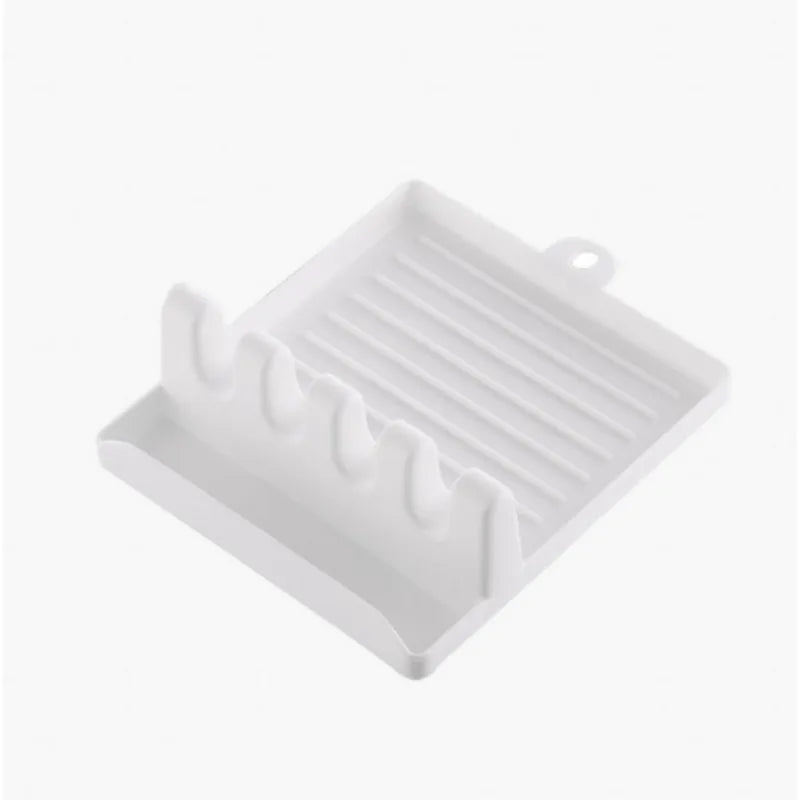 Paint Brush Stand Organizer with Drip Tray for Watercolor, Oil, Acrylic - White Plastic