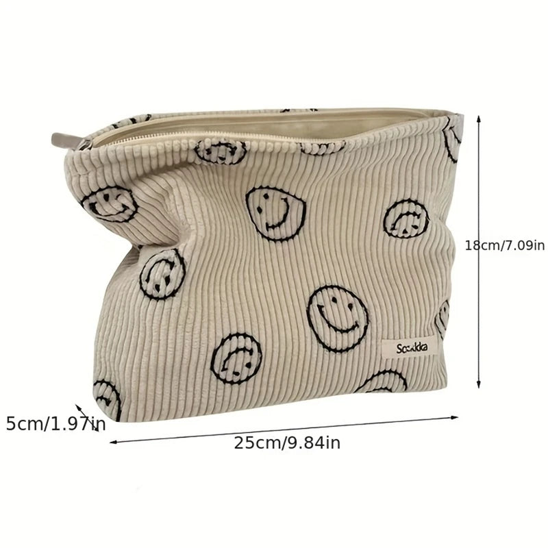 Travel Makeup Bag with Zipper for Women - Cosmetic & Toiletry Organizer
