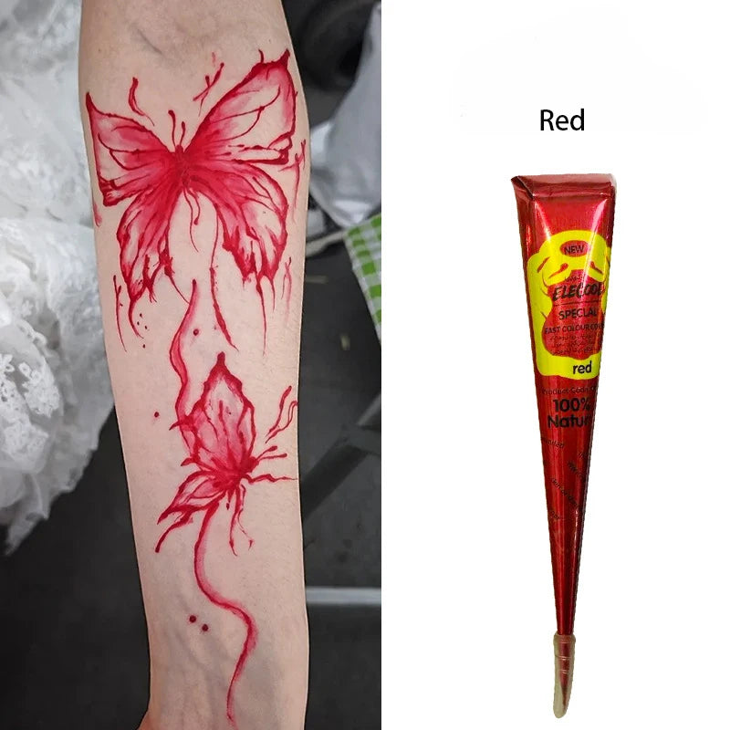 Temporary Body Tattoo Paste Black Henna for DIY Tattoo Stickers Waterproof & Sweatproof