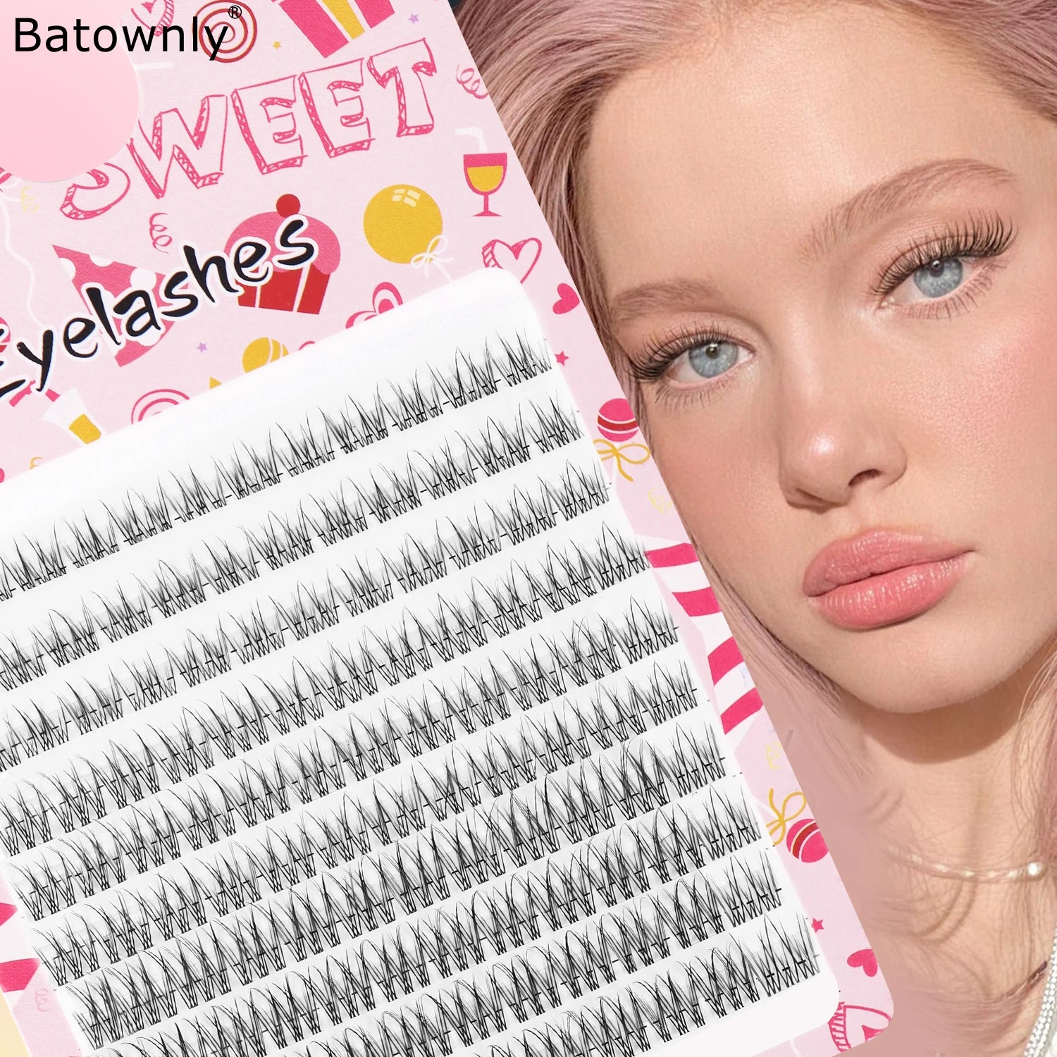 Natural Eyelash Clusters Fishtail Fairy Style False Eyelashes C Curl 10-12mm Mixed Sizes DIY Extension