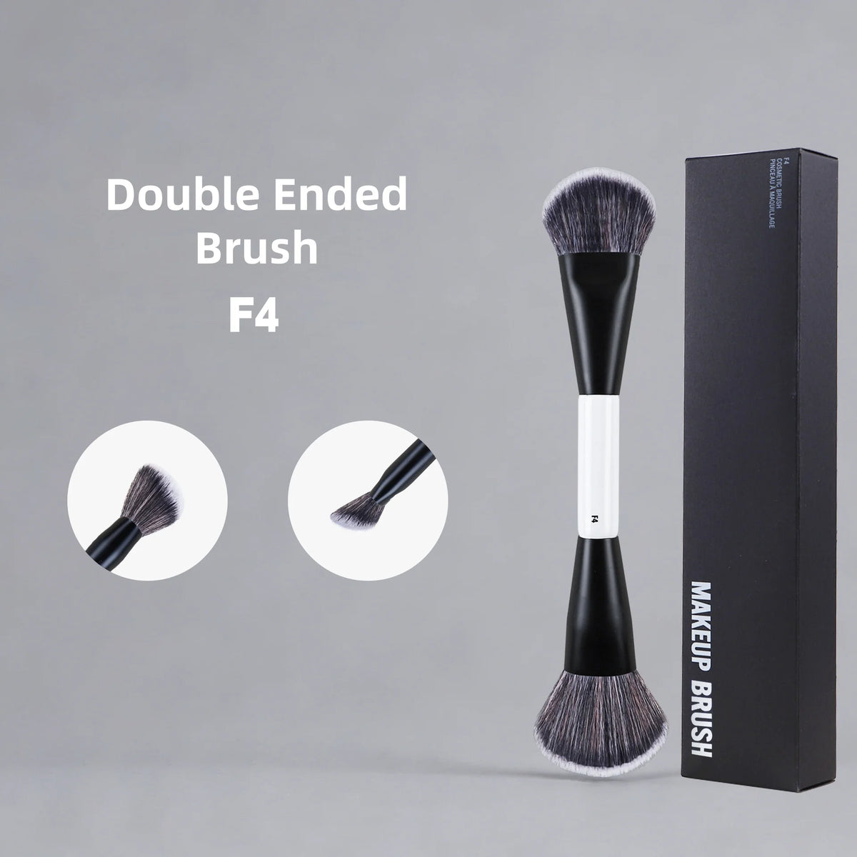 Dual-Ended Face Makeup Brush Set - Foundation, Blush, Powder & Contour Tools