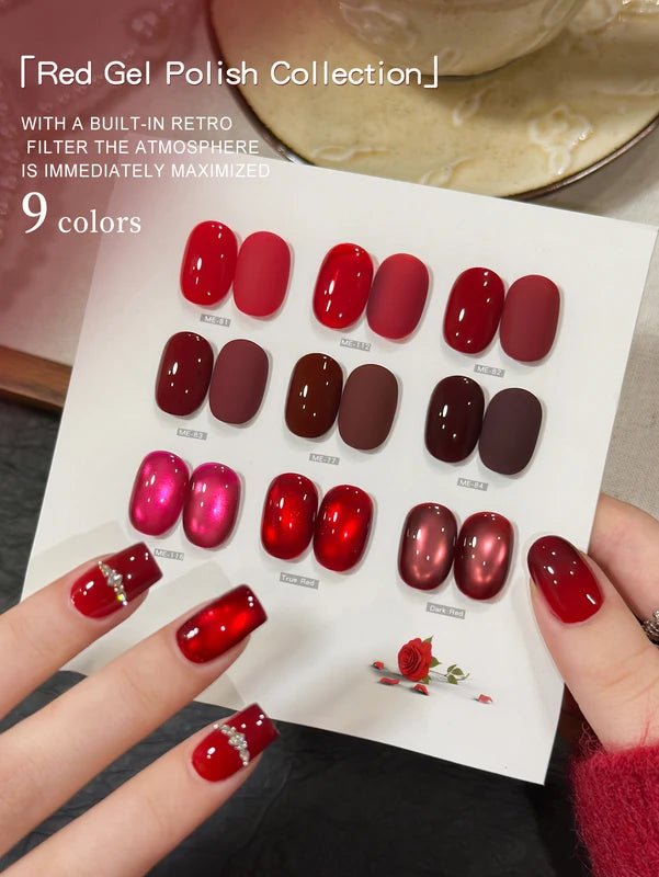 15ml High-Shine Cat Eye Gel Nail Polish Set - Multiple Colors, Soak Off UV/LED