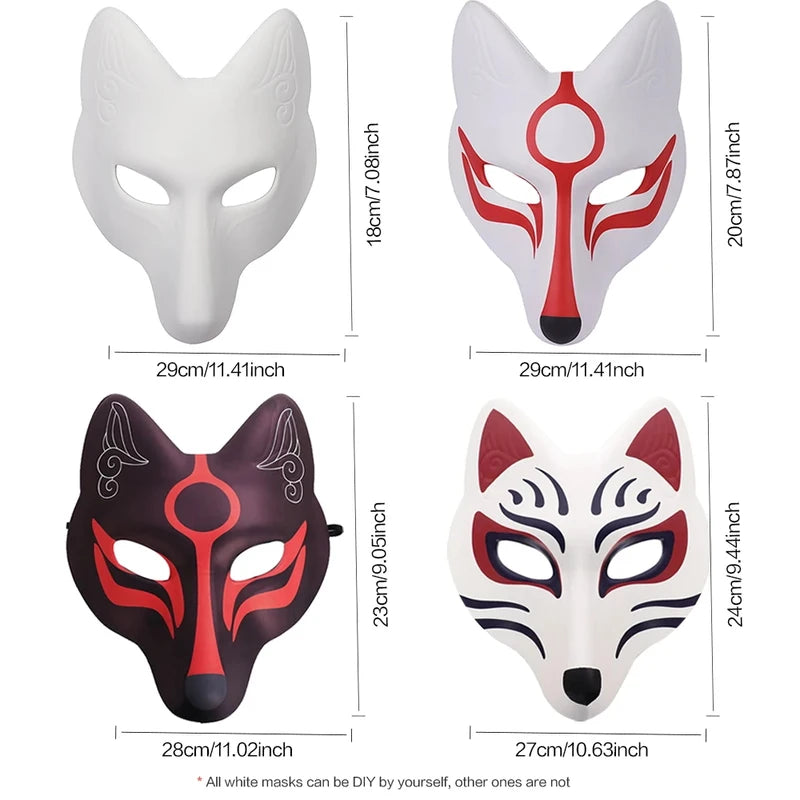 DIY White Paper Mask for Halloween Cosplay & Costume Crafting - Fox-Themed Event Accessory