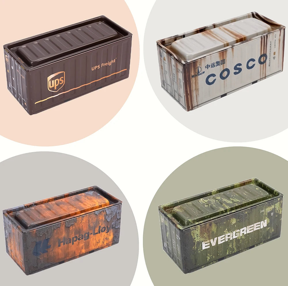 Mini Industrial Style Storage Boxes 4pcs Set - Retro Iron Desktop Decor
