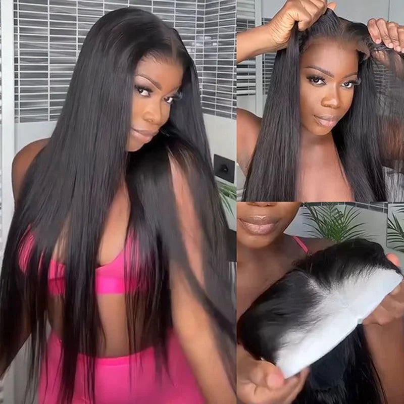 Pre-Cut No Glue Glueless Human Hair Wigs for Women - Brazilian, Ready to Wear, Preplucked, 180% Density