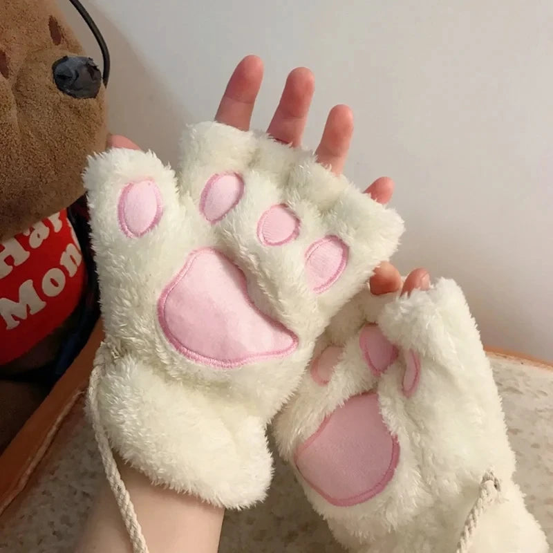 Cat Ear Paw Gloves Headwear for Cosplay Dance Halloween Party - Multiple Colors