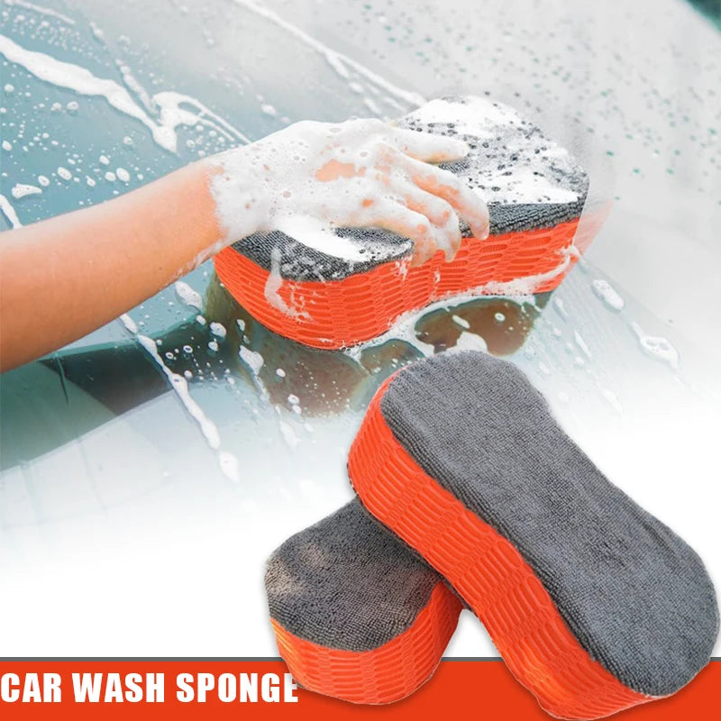 Extra Large Car Wash Sponge Honeycomb Coral Cleaning Block - Orange