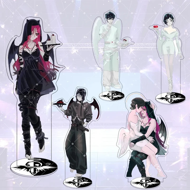 Anime Character Acrylic Stand Keychain Set - Cute Desktop Decor & Collectible