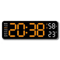 Large Digital Wall Clock with Temperature & Humidity Display, USB Powered, Auto Dimming