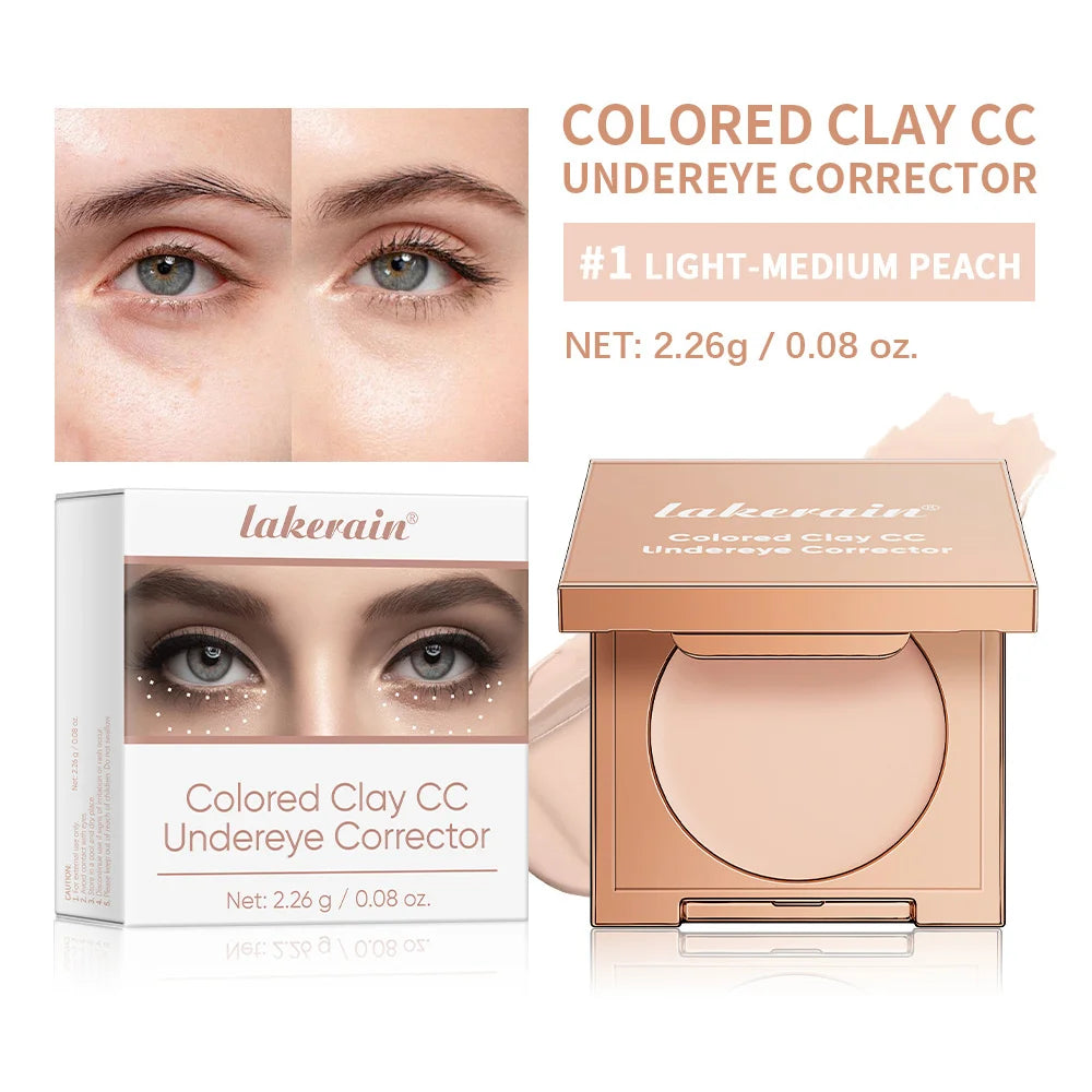 Full Coverage Undereye Corrector Powder Foundation with Puff - Waterproof, Matte Finish