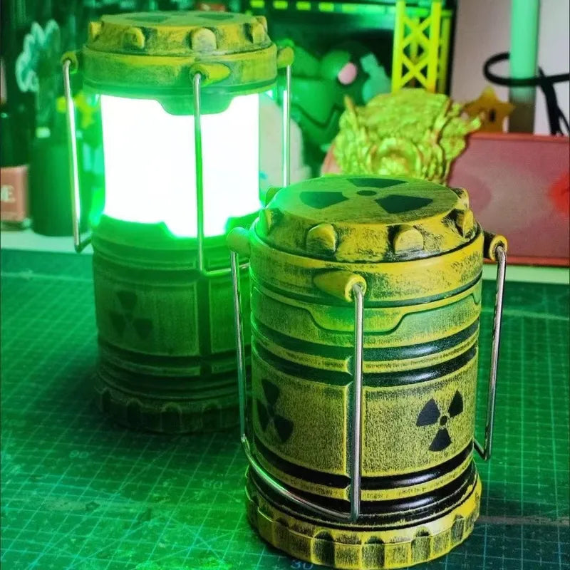 Nuclear Reactor LED Lantern - Sci-Fi Post-Apocalyptic Night Light with Green Glow, Novelty Home Decor