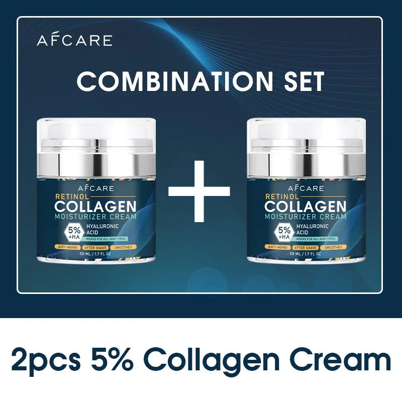8% Collagen Face Cream with Hyaluronic Acid & Retinol - Anti-Aging Moisturizer for All Skin Types
