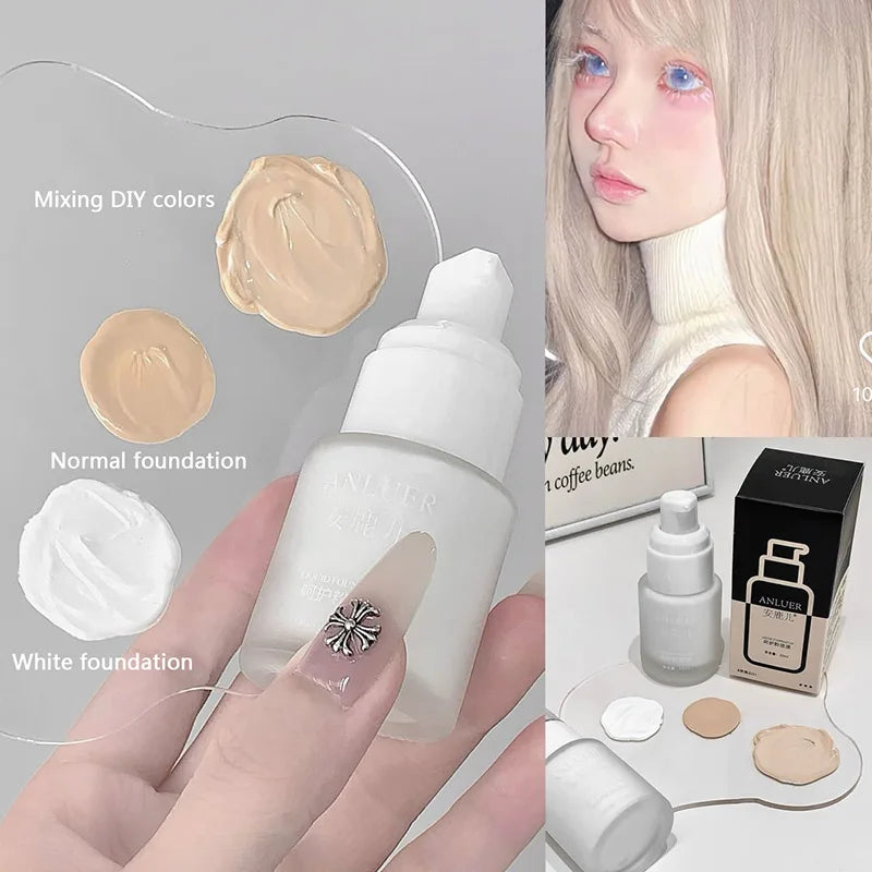 White Liquid Foundation 30ml Full Coverage Long Lasting Waterproof Face Makeup