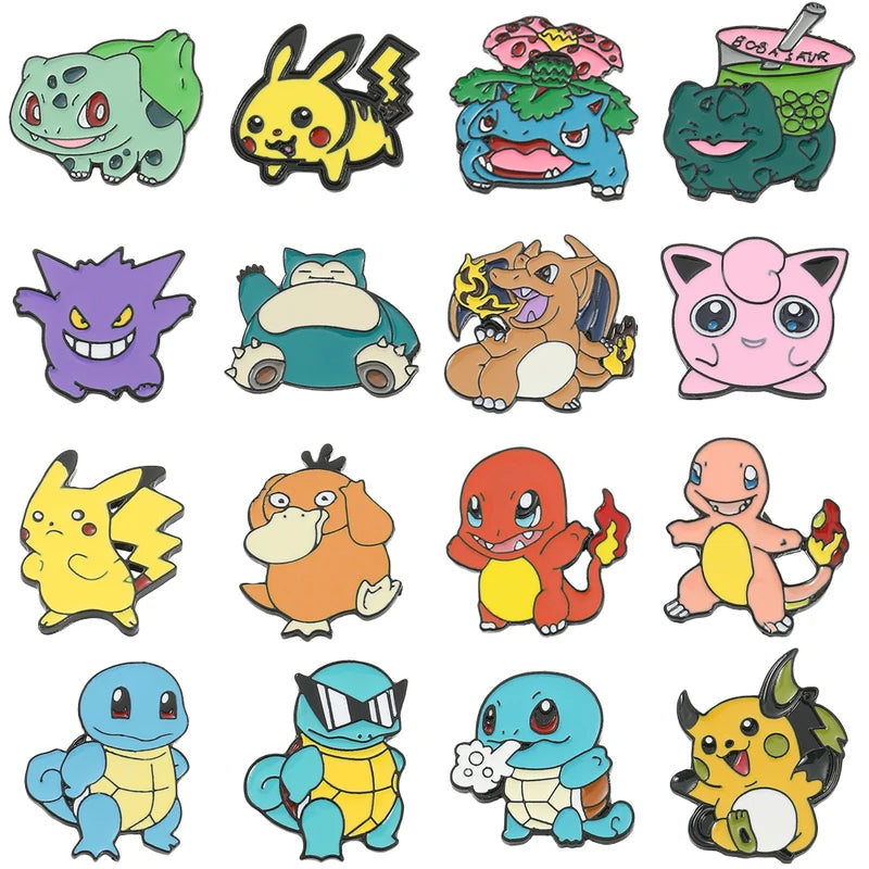 Kawaii Pokémon Lapel Pins Set - Enamel Badge Pins for Backpacks & Accessories