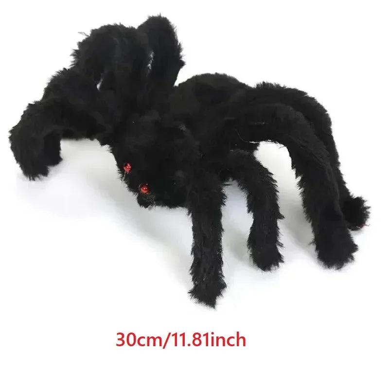 Giant Plush Spider Halloween Decoration Indoor Outdoor Horror Prop 30-200cm