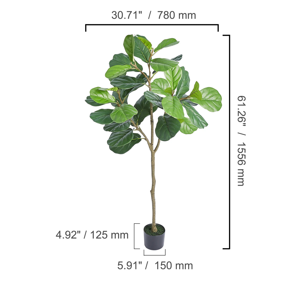 Artificial Olive Tree 4-6FT Tall Faux Plant with Anti-Tip Design for Home & Garden