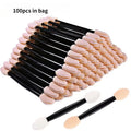 Disposable Double Sided Eyeshadow & Nail Pigment Applicator Brushes Set