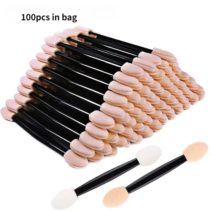 Disposable Double Sided Eyeshadow & Nail Pigment Applicator Brushes Set