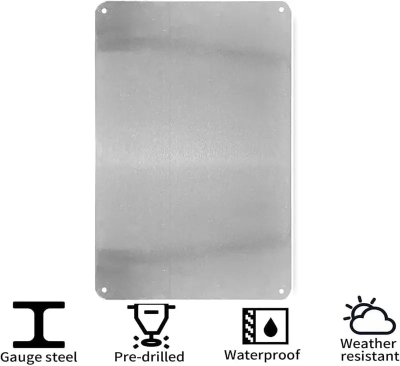 Anti-Invasion Wall Sign - Metal Decor 24/7 Security Alarm Visual Protection