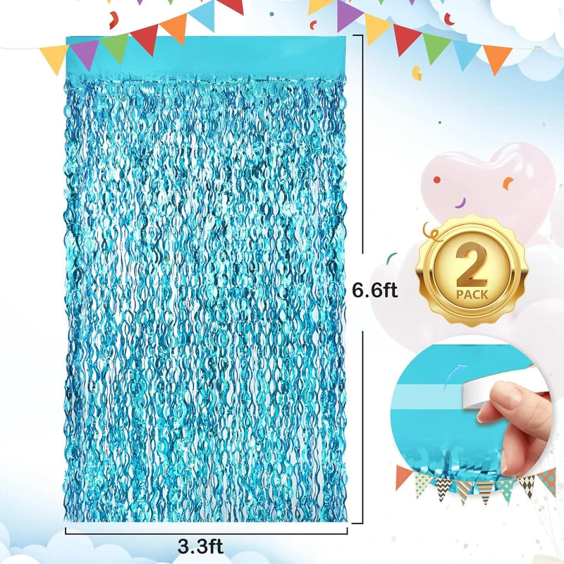 Wave Curved Rain Curtain Wall Decoration for Birthday & Wedding Parties