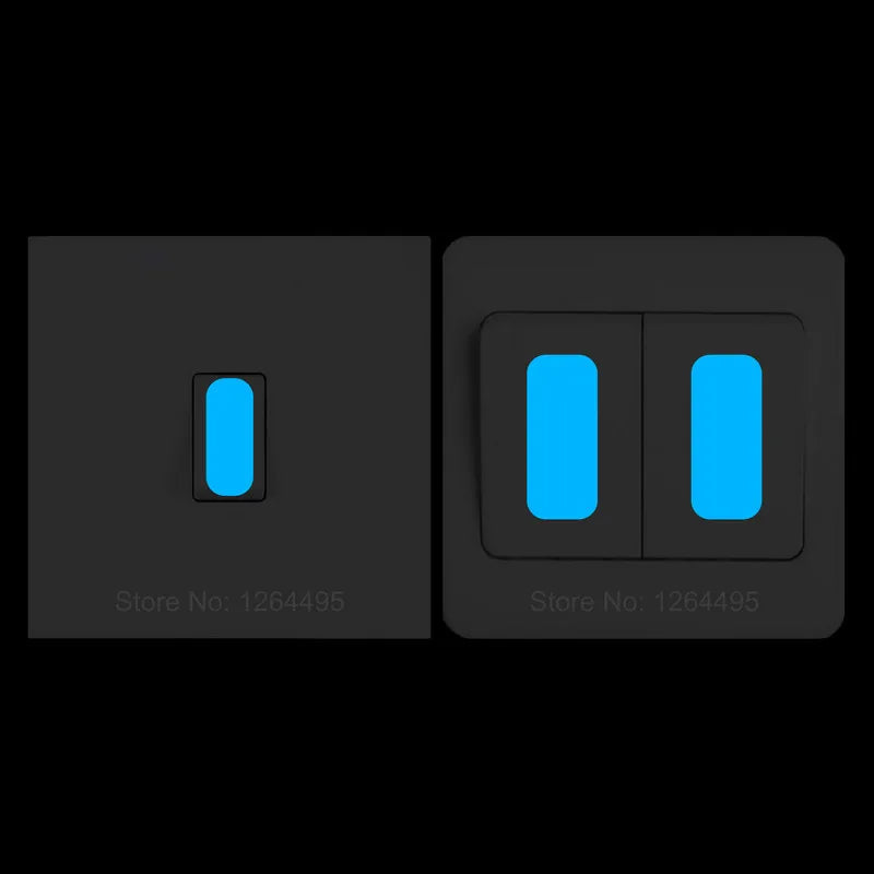 Glow in the Dark Switch Button Sticker Luminous Wall Decor RGB Color Options