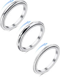 Unisex Stainless Steel Fidget Ring Set for Anxiety Relief Stress Relief Jewelry Gift