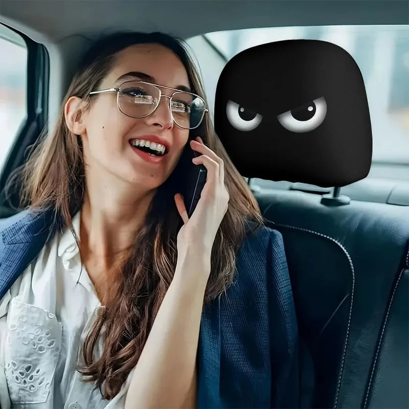 Halloween Face Printed Car Pillowcase Decorative Washable Cushion Cover for Auto Seat Headrest