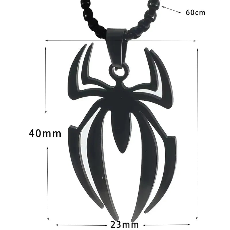 Spider Shape Cosplay Necklace Men Stainless Steel Pendant Chain Choker Jewelry Accessories