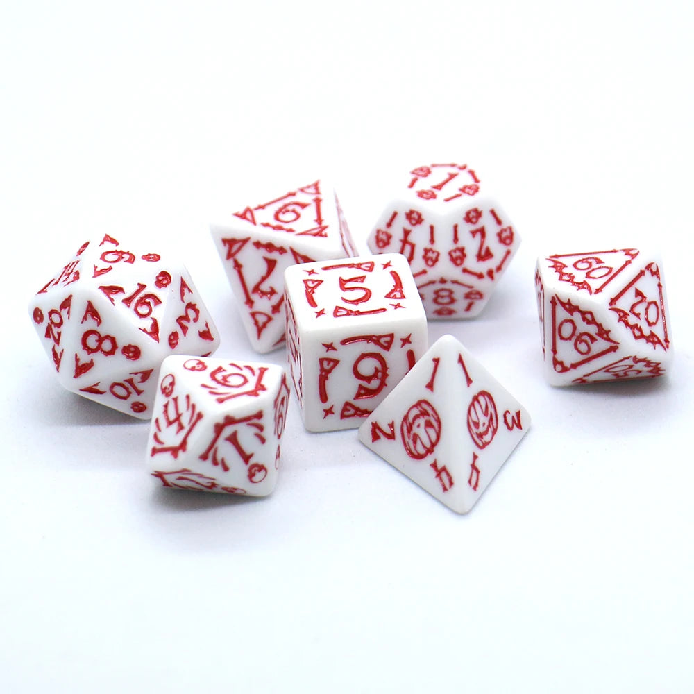 7PCS Halloween Pattern Board Game Dice Set for DND RPG - Relief