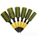 Professional 6pcs Round Hair Comb Set with Wooden Handles for Styling and Detangling