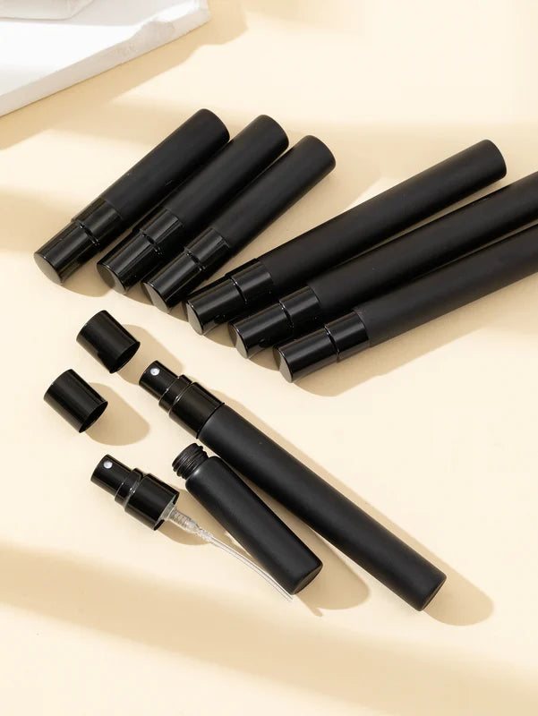 50/pcs Black Glass Spray Bottles 5ml-10ml Perfume Travel Dispenser Set