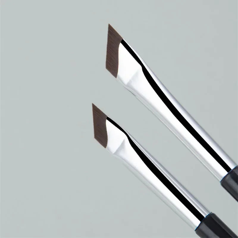 Angled Eyeliner & Eyebrow Brush Thin Sickle Makeup Tool - Multiple Handle Colors