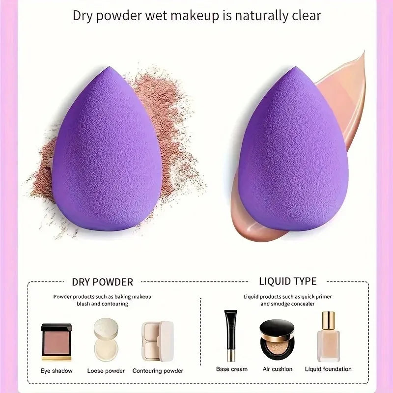 12-Piece Makeup Sponge Set with Beauty Egg & Triangle Puff - Multi Color