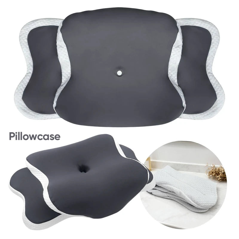 Memory Foam Cervical Pillowcase - Cooling Fabric Pillow Protector Bedding Cover