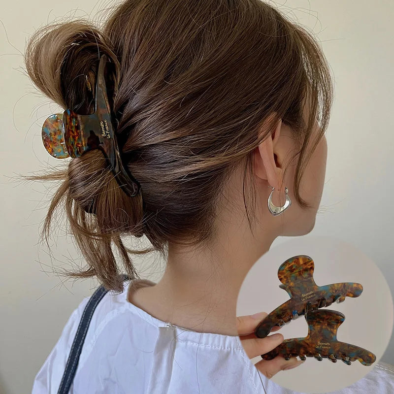 Elegant Vintage Acetate Hair Claw for Women - High-Quality Hair Accessory