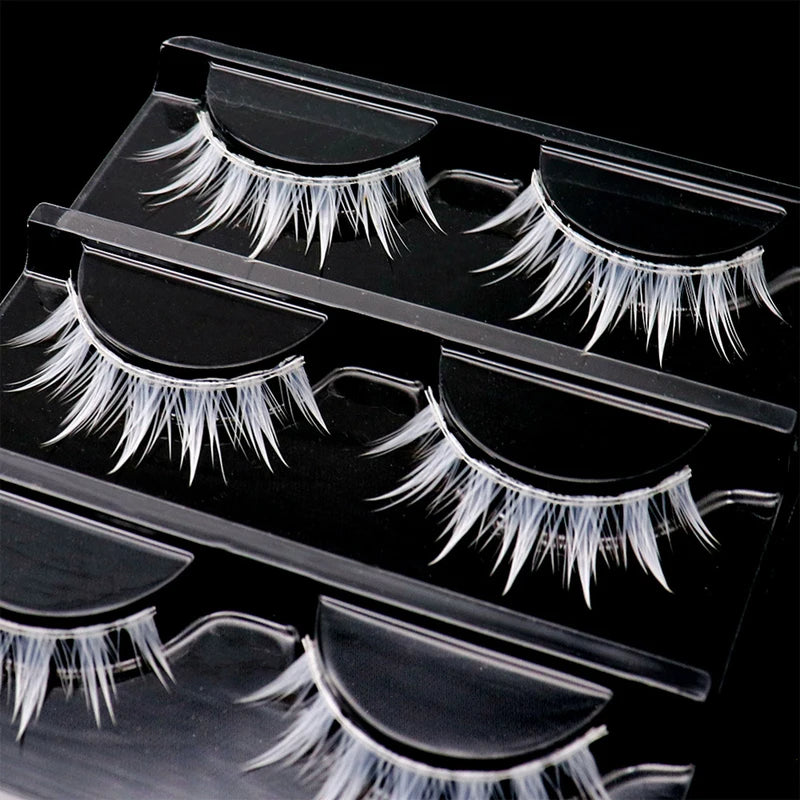 White Feather False Eyelash Strips for Cosplay and Costume Makeup