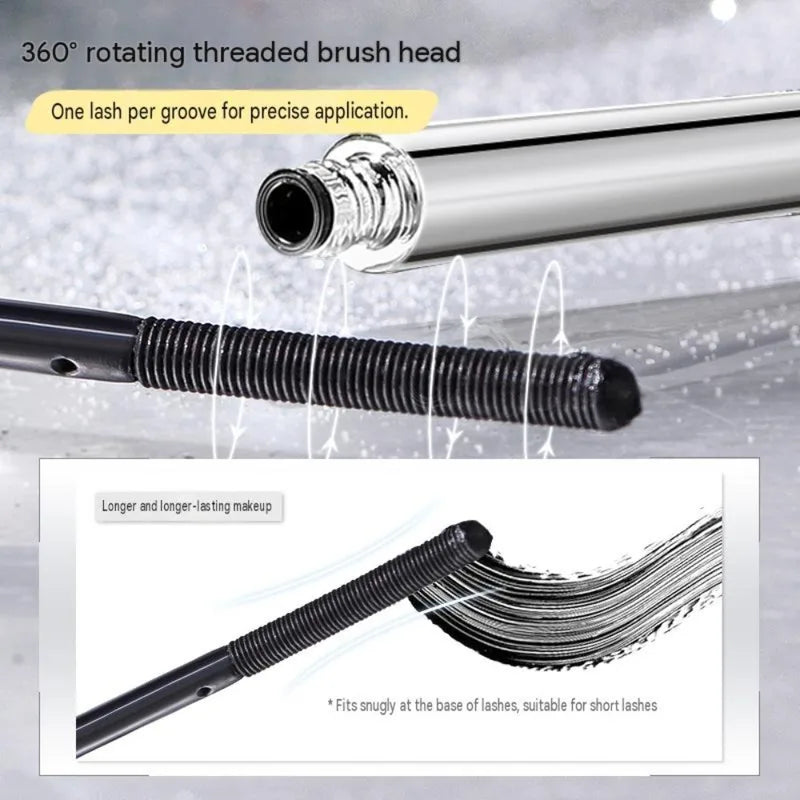 Waterproof Long-Lasting Curling Mascara with Spiral Brush - Natural Volume