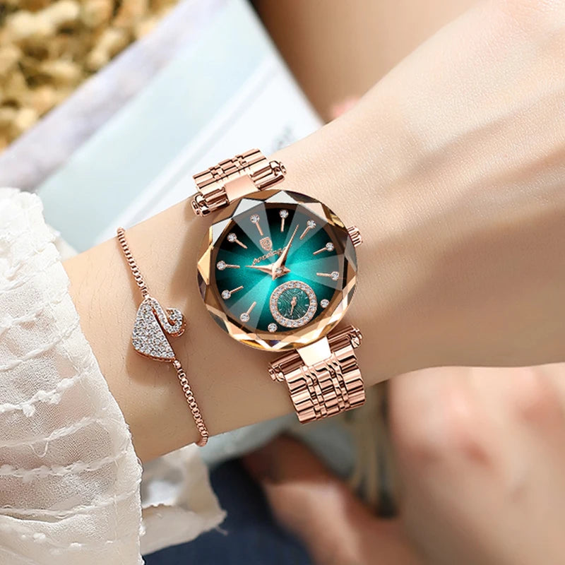 Luxury Women's Quartz Watch Waterproof Stainless Steel Casual Wristwatch