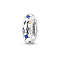 Sterling Silver Starry Sky Charm Bead with CZ Zircon for DIY Bracelets - Black & Green Options