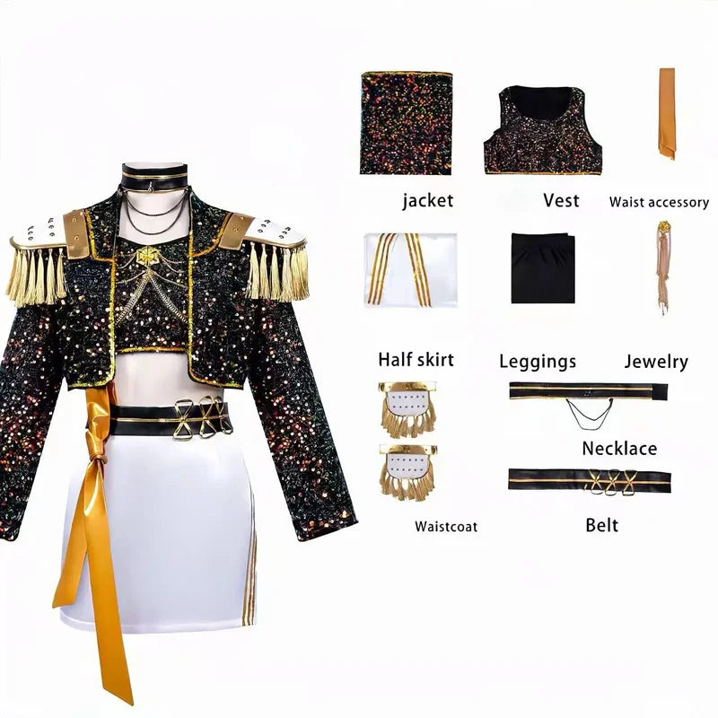 Halloween Cosplay Stage Performance Outfit with Wig - Role Play Suit