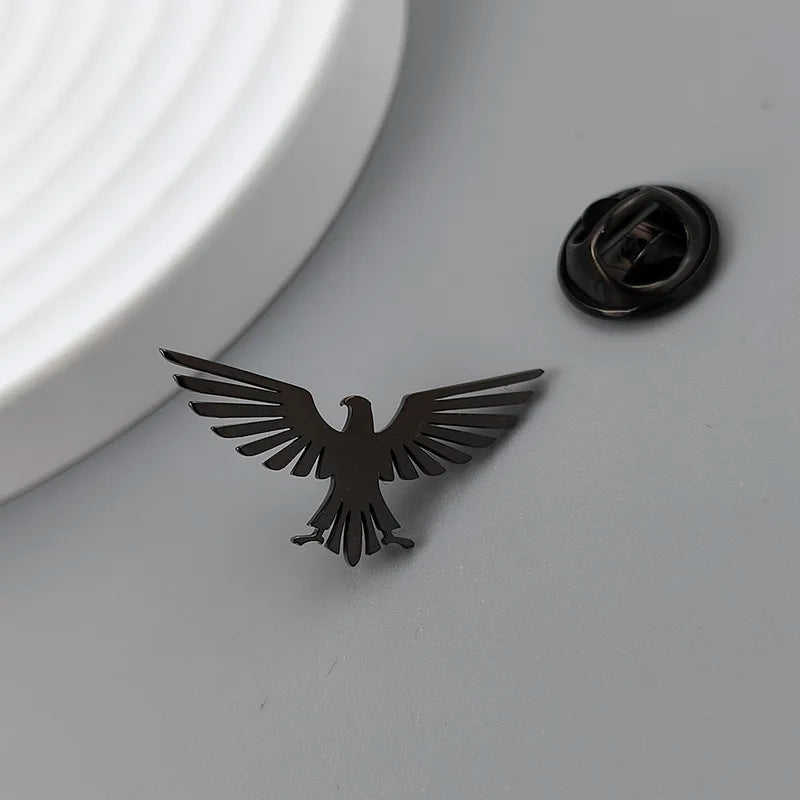 Eagle Stainless Steel Brooch Lapel Pin for Men Business & Wedding Gift