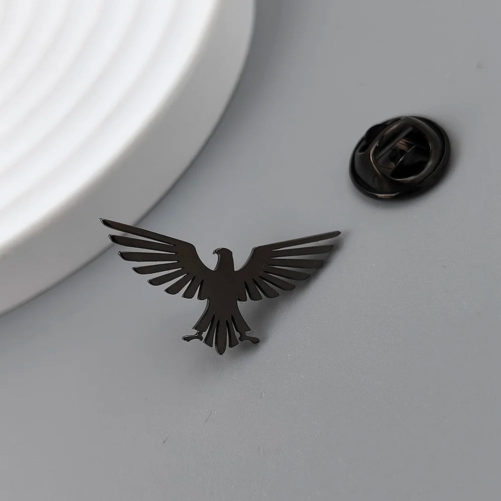 Eagle Stainless Steel Brooch Lapel Pin for Men Business & Wedding Gift