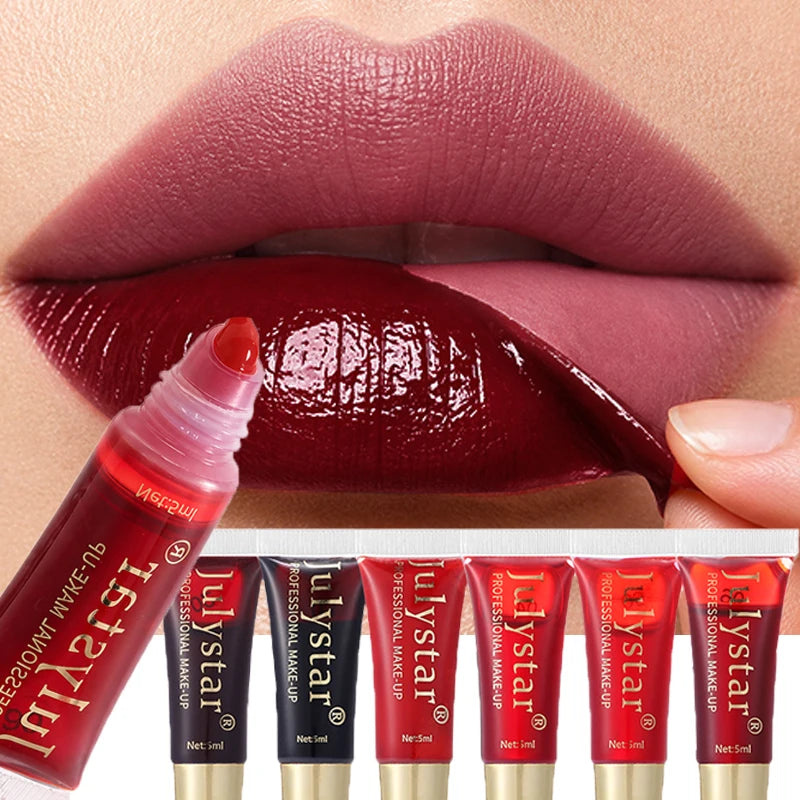 Long-Lasting Waterproof Lip Gloss with Peel Off Mask - 6 Colors