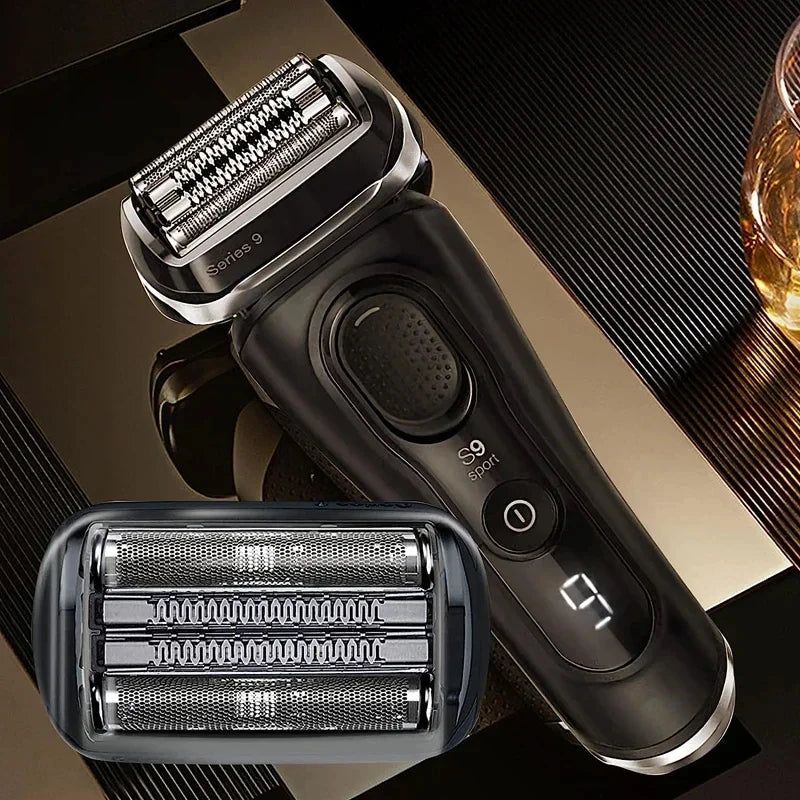 Shaver Head Replacement for Braun Series 9 Electric Shavers - Silver & Black