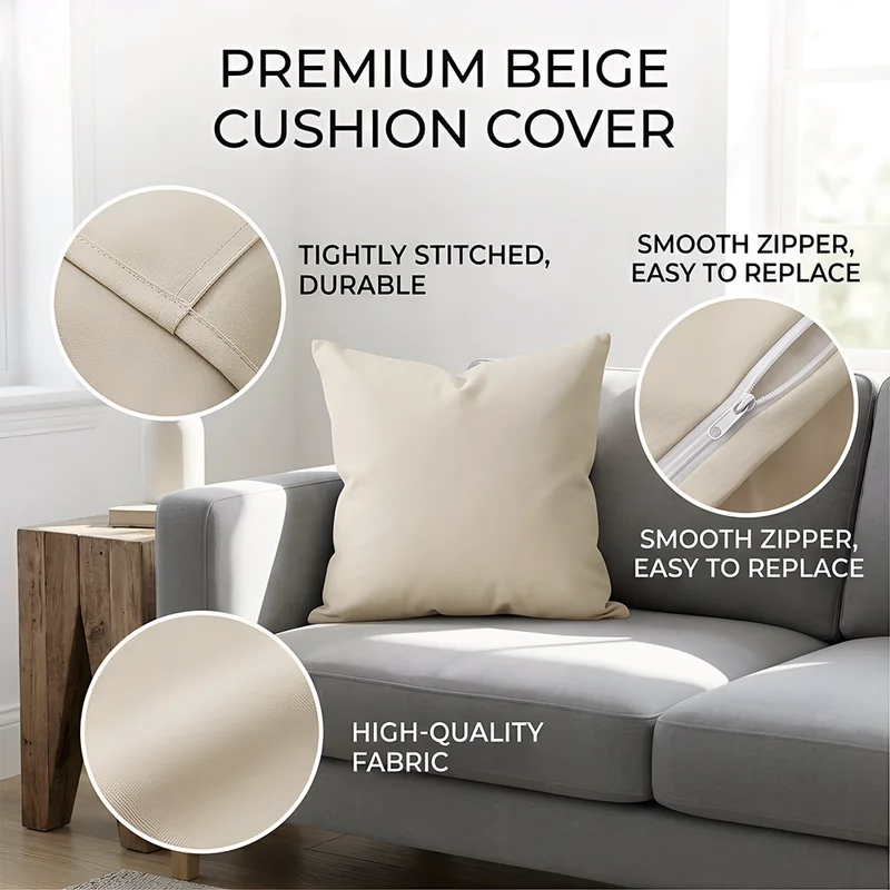 Outdoor Patio Cushion Covers Replacement - Water-Resistant & Windproof Seat Slipcovers